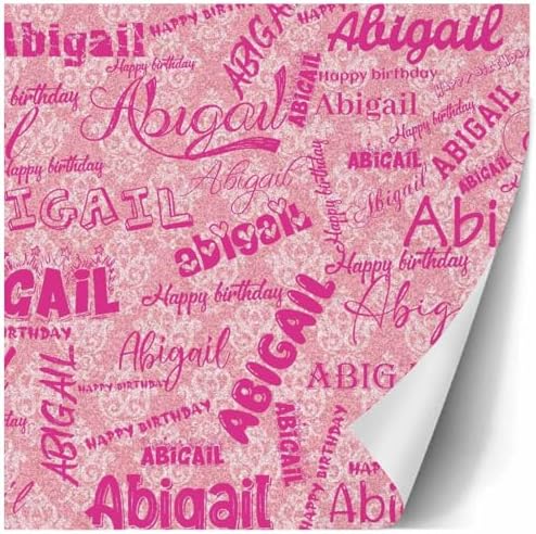 AOFUN Wrapping Paper Roll with Printed Name Valentine Gift Wrapping Paper Wrapping Paper Birthday Custom Gift Tissue Paper Personalized Name Heart 5 Rolls 58" x 23" - Image 3