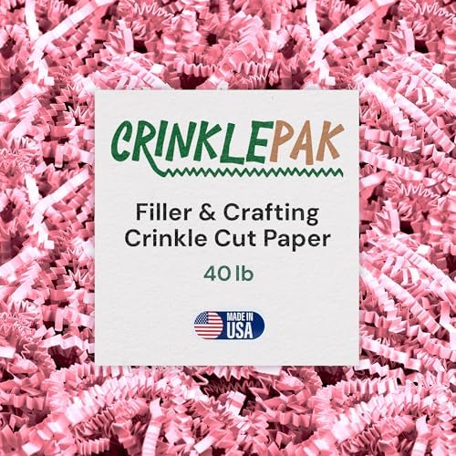 40LB Pink Crinkle Cut Paper Shred USA Made by CrinklePak