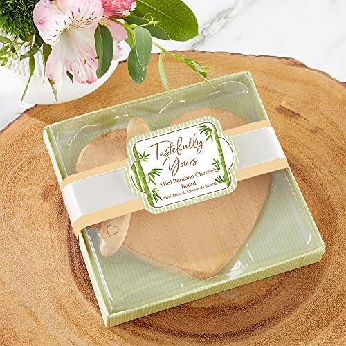 Kate Aspen 12PCS Tastefully Yours Heart Shaped Bamboo Cheese Board, Miniature Cutting Board, Favors Decorations Guest Gifts for Wedding, Bachelorette, Bridal Shower & More - Image 4