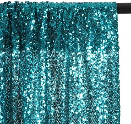 Poise3EHome Teal Sequin Backdrop Curtain,4 Panels 2FTx8FT Glitter Background for Party Birthday Party Baby Shower Wedding Christmas Thanksgiving Halloween Holiday Festival Decor - Image 4