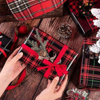 WRAPAHOLIC 30 Inch Jumbo Reversible Plaid Wrapping Paper - 30 Inch x 100 Feet Jumbo Roll Red and Black Plaid Christmas Wrapping Paper for Christmas, Birthday, Baby Shower, Holiday - Image 5