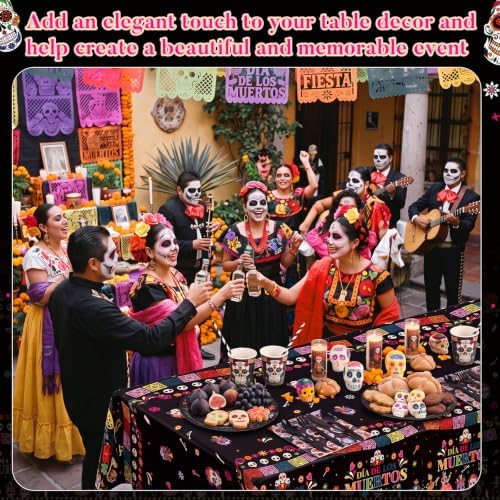 Ceenna 452 Pcs Day of the Dead Party Supplies Serve 50, Plates Napkins Cups - Image 5
