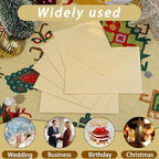 A7 Beige 5x7 Envelopes 250Pcs, 120g Pearl Paper with Gold Stickers - Image 5