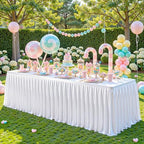 6 Pack White Satin Table Clothes for 6 Foot Rectangle Tables - 6FT Wrinkle Resistant Glitter Rectangle Tablecloths, Party Table Covers for Wedding Banquet, Baby Shower, Birthday, Holiday Dinner - Image 4