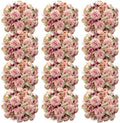Tigeen 12 Bundles Peonies Artificial Flowers Faux Roses, Fuchsia by Tigeen