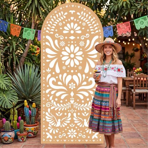Gerrii 6 ft Cielito Lindo Arch Backdrop, All-in-one Stand up, Light Brown - Image 6