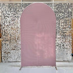 HUAYI Pink Ripples Pattern Arch Backdrop Cover for Birthday Party Wedding Baby Shower Decorations Chiara Backdrops Arched Wall Frame Stands Covers Props GP-456 3ft * 5ft - Image 2
