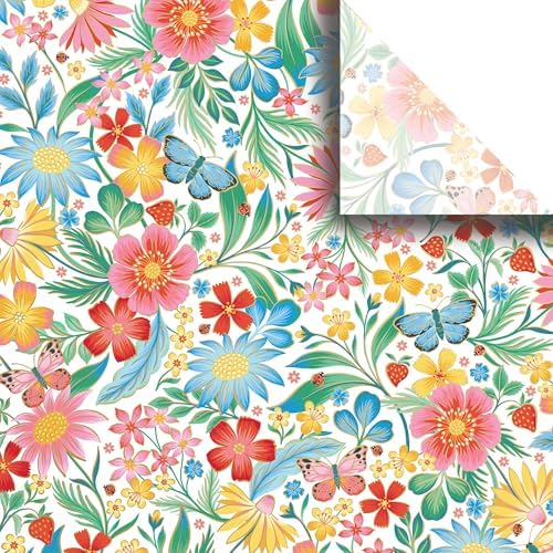 Jillson & Roberts 20" x 30" Printed Gift Tissue, Happy Wildflowers (48 Folded Sheets) by JILLSONROBERTS