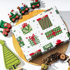 WRAPAHOLIC 30 Inch Green Christmas Wrapping Paper Roll - Jumbo Roll Green Holiday Set with Metallic Foil Shine - 4 Rolls - 30 Inch x 120 Inch Per Roll - Image 6