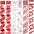 MAYREEL 2.5 Inch Red and White Christmas Ribbon Wired Candy Cane for Christmas Trees Wreaths Tree Toppers Crafts Home Decor Gift Wrapping 6 Rolls Total 36 Yards by MayReel