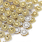 Craftdady 10 Yards Flower Rhinestone Mesh Wrap 6 Rows Golden Crystal Faux Diamond Bling Mesh Ribbon for Wedding Cakes Birthday Baby Shower Decorations DIY Crafts - Image 3