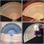 HOIGON 50 Pack 8 Inch Sandalwood Fan, Wooden Folding Fan for Wedding, Dancing - Image 7