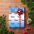 MyPupSocks Personalized Logo Wrapping Paper, Gradient Blue & White Custom Gift Wrapping Paper with Name Text for Teens Women Men Mom Dad Birthday Wedding Happy New Year 58x23 5 Rolls - Image 4