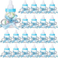 80 Pcs 3.5 Inch Baby Mini Milk Bottle Baby Shower Favor with Small Plastic Bear Candy Bottle with Ribbon for Boy Girl Newborn Baptism Party Decor (Blue) by PINKXHY