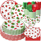 Funnymoom 400 Pcs Watermelon Birthday Party Supplies for 50 Guest Cute Summer Fruit Disposable Plates Napkin Cup Spoon Fork Knives for Outdoor Picnic Birthday Baby Bridal Shower Party Supplies by Funnymoom