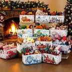 CHENGU 12 Pack Large Holiday Gifts Baskets Empty Collapsible Seasonal Storage Bin St Patricks Day Easter Canvas Laundry Basket Foldable Box with Handle for Home Office Bedroom Clothes Toys - Image 6
