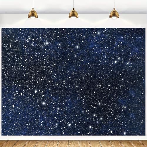 Starry Night Backdrop Stars Backdrop Night Sky Space Theme Galaxy Photography Background Kids Adults Birthday Party Decorations Newborn Baby Shower Banner Photo Studio Booth 8x6ft Vinyl - Image 4