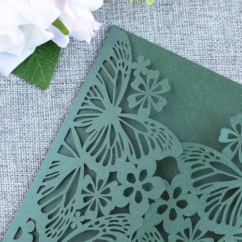 20 PCS Butterfly Quinceanera Invitation, Laser Cut Invitation Cards - Image 6