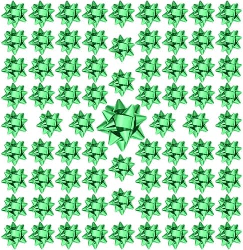 110 Pcs Decorate Supplies Shiny Bows for Gift Wrapping, 1 in Mini Gift Wrap Bows for Xmas Decor, Hanukkah, Birthdays, Weddings, Bridal Showers, Baby Showers Occasion (Metallic Green 110 Pcs Set) by PendantofLuck