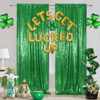 Poise3EHome Green Sequin Backdrop Curtains, 4 Panels 2FTx8FT Glitter Background for Party Birthday Party Baby Shower Wedding Christmas Thanksgiving Halloween Holiday Festival Decor - Image 2