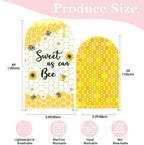 Set of 2 Arch Backdrop Covers Sweet Bee Theme Baby Shower 2PCS Spandex Stretchy Arch Cover for Honey Bees Birthday Party Banquet Decorations (Yellow,6FT & 5FT) - Image 4