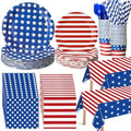 Funnymoom 452 Pcs Patriotic Paper Plates Napkins Cups Set Party Supplies by Funnymoom