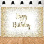 10x8ft Black and Gold Decoration for Adult Kids Birthday Party, Glitter Golden Bokeh Backdrop Banner Happy Birthday Background Sign Poster Party Photography Supplies Cake Table Decoration by Unknown