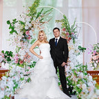 Wokceer Wedding Arch Backdrop Stand 7.2FT,6.6FT,6FT White Metal Arch Stand - Image 3