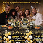 Funnymoom 452 Pcs Black Gold We Appreciate You Decoration for 50, Thank You Paper Plates Napkins Cups Tablecloth Set for Administrative Professional Day Employee Teacher Volunteer Appreciation Supply - Image 4