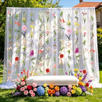 Livole 12Pcs 72Ft Wildflower Garland with Bow Hanging Flower Wall Backdrop - Image 2