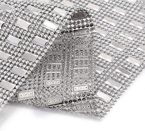 Craftdady 10 Yards Diamond Rhinestone Mesh Wrap Faux Diamond Bling Mesh Ribbon for Wedding Cakes Birthday Baby Shower Decorations DIY Crafts - Image 3
