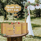 PerKoop 60 Pack Thank You Paper Gift Bags, Classic, Brown - Image 4