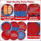 200PCS Spider Birthday Party Supplies Super Theme Paper Plates and Napkins Spider Web Disposable Tableware Set Red and Blue Hero Plates for Birthdays Baby Shower Movie Fans Party Decorations - Image 3