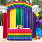 Rainbow Backdrop Curtains 10×7ft Bright Colorful Backdrop Covers for Unicorn Party Baby Shower Photo Booth Birthday Stage Home Events Decor 5 Panels - Image 5