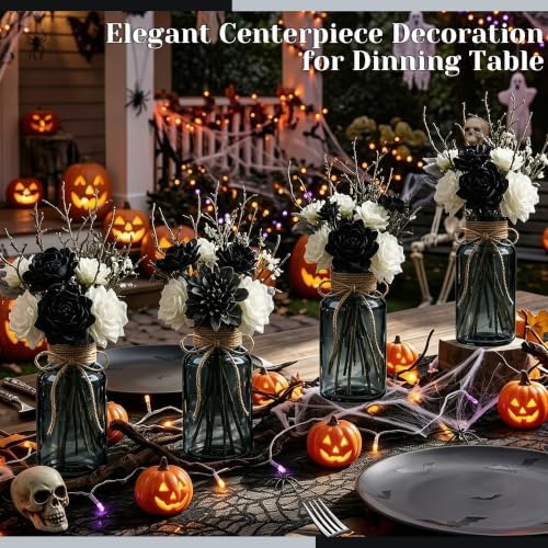 Mason Jar Glass Vases 12 Pack, Black Flower Vase for Centerpieces - Image 5