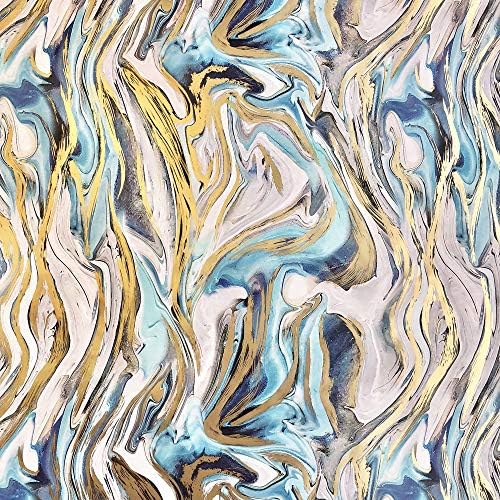 Jillson & Roberts All Occasion Geo Graphics Wrapping Paper Roll Bundle - Gold, Silver, Aqua, Turquoise, Baby Blue, Marble, Champagne (12.5 sq ft per roll, 75 Total Sq Ft) for Birthdays, Weddings, Valentine's Day, Graduations & Bridal Showers, 6 Pack - Image 7
