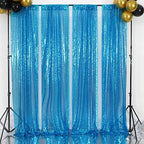 Poise3EHome Turquoise Sequin Backdrop Curtains,4 Panels 2FTx8FT Glitter Background for Party Birthday Party Baby Shower Wedding Christmas Thanksgiving Halloween Holiday Festival Decor - Image 2