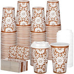 50 Sets 12oz Cielito Lindo Cups Mexican Paper Cup Copas De Barro Disposable Fiesta Coffee Drink Mug with Lid Sleeve for Birthday Baby Shower Wedding Party Supply Cafe Shop Decoration by Acellegic