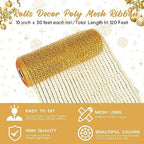 Funtery 4 Rolls 40 Yard Christmas Deco Mesh Decorative, Gold - Image 3