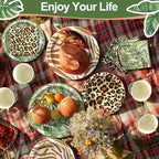 Domensi 220 Pcs Jungle Safari Animal Party Supplies Serves 40 Guest Safari Theme Tableware Set Disposable Wild Animal Print Paper Plate Cup and Napkin for Jungle Baby Shower Birthday Party Decoration - Image 5