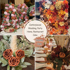 50pcs Burnt Orange Brown Foam Fake Roses with Stems Fall Terracotta Beige Artificial Flowers Real Looking Wedding Bouquets Bridal Shower Centerpieces Rustic Arrangements Party Tables Decor Bulk - Image 6