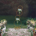 5.02Ft High Wedding Round Hoop Backdrop Stand, Detachable 4 Tier Gold Metal Wedding Arch for Photo Booth Background, Aisle Decor, Stage Display, Party, Birthday (US Stock) (Gold) by TouSuaRSi