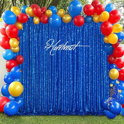 Navy Blue Sequin Backdrop 2 Pcs 5FTx10FT Glitter Backdrop Curtains Birthday Party Decoration Photography Backgrounds Fabric Backdrop - Image 5