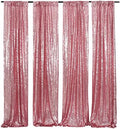 Poise3EHome Fuchsia Pink Sequin Backdrop, 4 Panels 2x8ft Glitter Curtain for Weddings, Parties, Photo Booth Decor by Poise3EHome