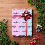 MyPupSocks Personalized Gradient Pink Blue & Purple Wrapping Paper with Logo, Custom Name Gift Wrapping Paper Roll with Text for Friend Grandma Grandpa Birthday Wedding Christmas Gifts 58x23 5 Rolls - Image 4