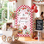 Tegeme 7.2ft The Apple of Our Eye Arch Backdrop Cover Fall Themed Baby Shower Decoration Large Red Apple Backdrop Party Favor for Gender Reveal Party Supply Photo Background Autumn Decoration - Image 6
