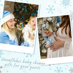 145 Pieces Little Snowflake Baby Shower Favors for Guest Blue Boy Ballpoint Pens and Keychains Gifts Bulk Winter Retractable Baby Shower Pens Gender Reveal Thank You Cards Souvenirs Prizes - Image 7