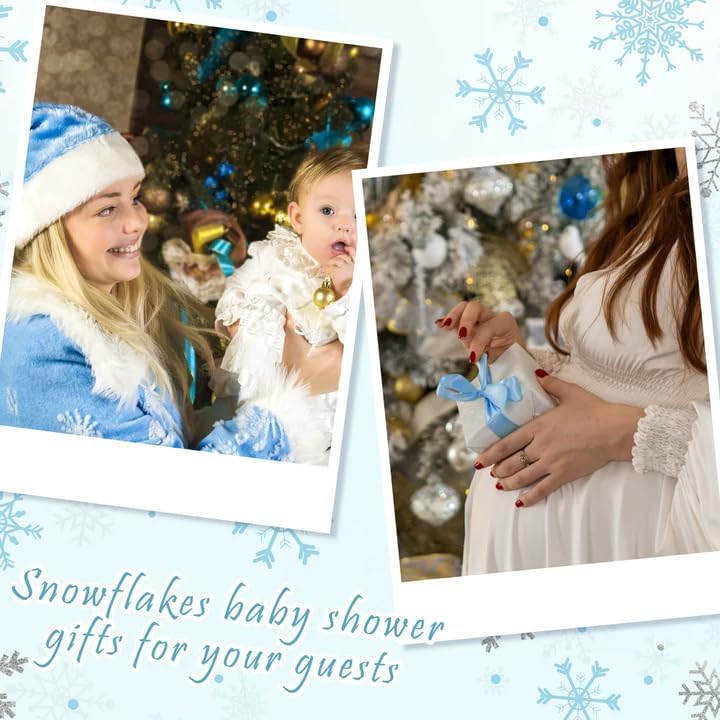 145 Pieces Little Snowflake Baby Shower Favors for Guest Blue Boy Ballpoint Pens and Keychains Gifts Bulk Winter Retractable Baby Shower Pens Gender Reveal Thank You Cards Souvenirs Prizes - Image 7