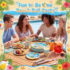Pickmesh 250 Pcs Beach Ball Party Supplies Summer Beach Ball 1st Birthday Paper Plates Napkins and Cups Disposable Tableware Set Fun to Be One Party Decor for Hawaiian Pool First Birthday Serve 50 - Image 4