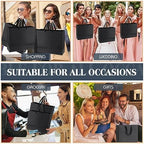 PerKoop 40 Pack Kraft Gift Bags with Handles 4 Sizes,Horizontal,Black - Image 4